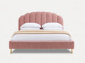 Letto matrimoniale-Tessuto-Legno-225x185x120 cm-Rosa-Design moderno