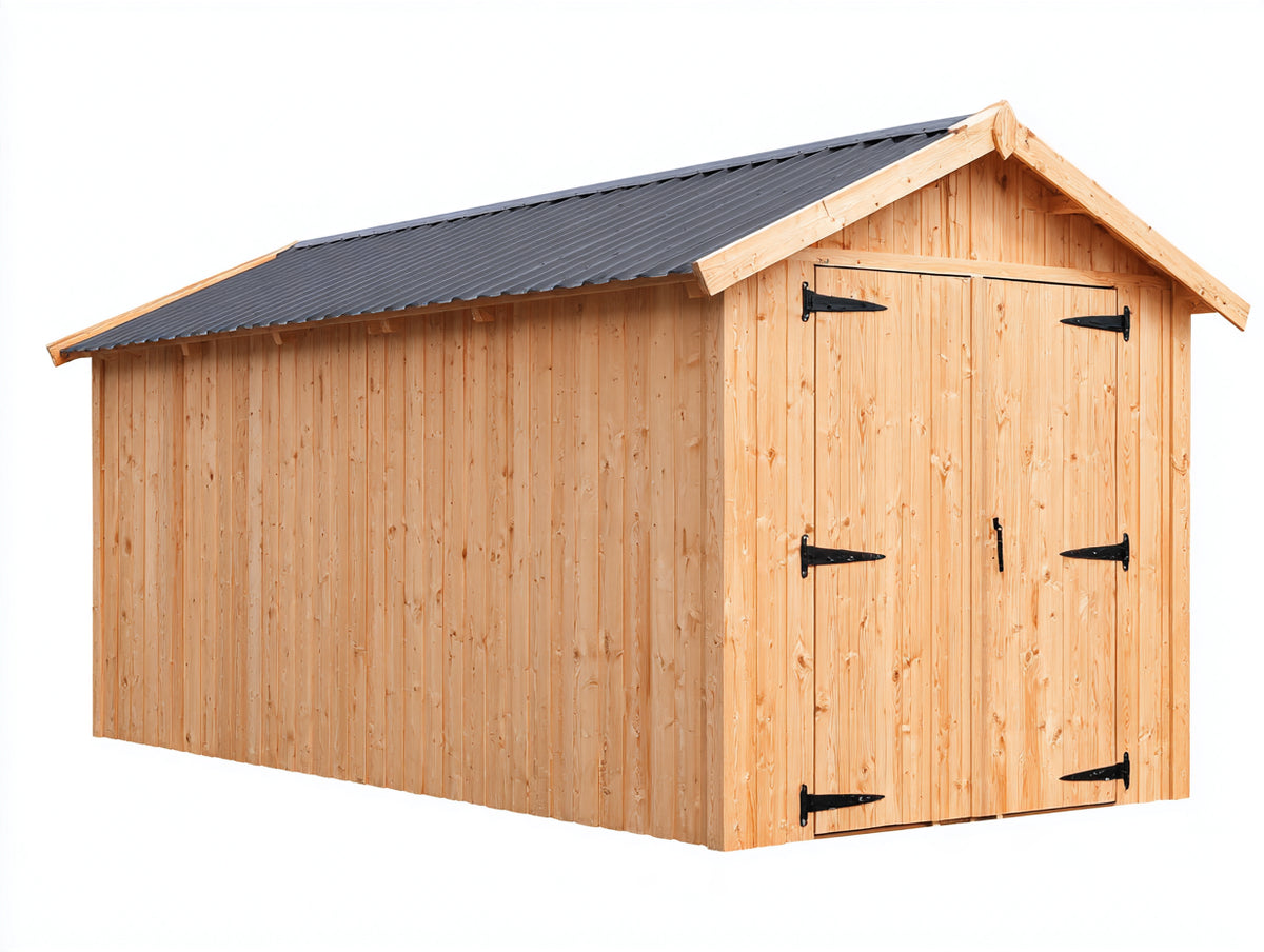 Casetta da giardino-Legno-400x300x230 cm-Naturale-Stile rustico moderno