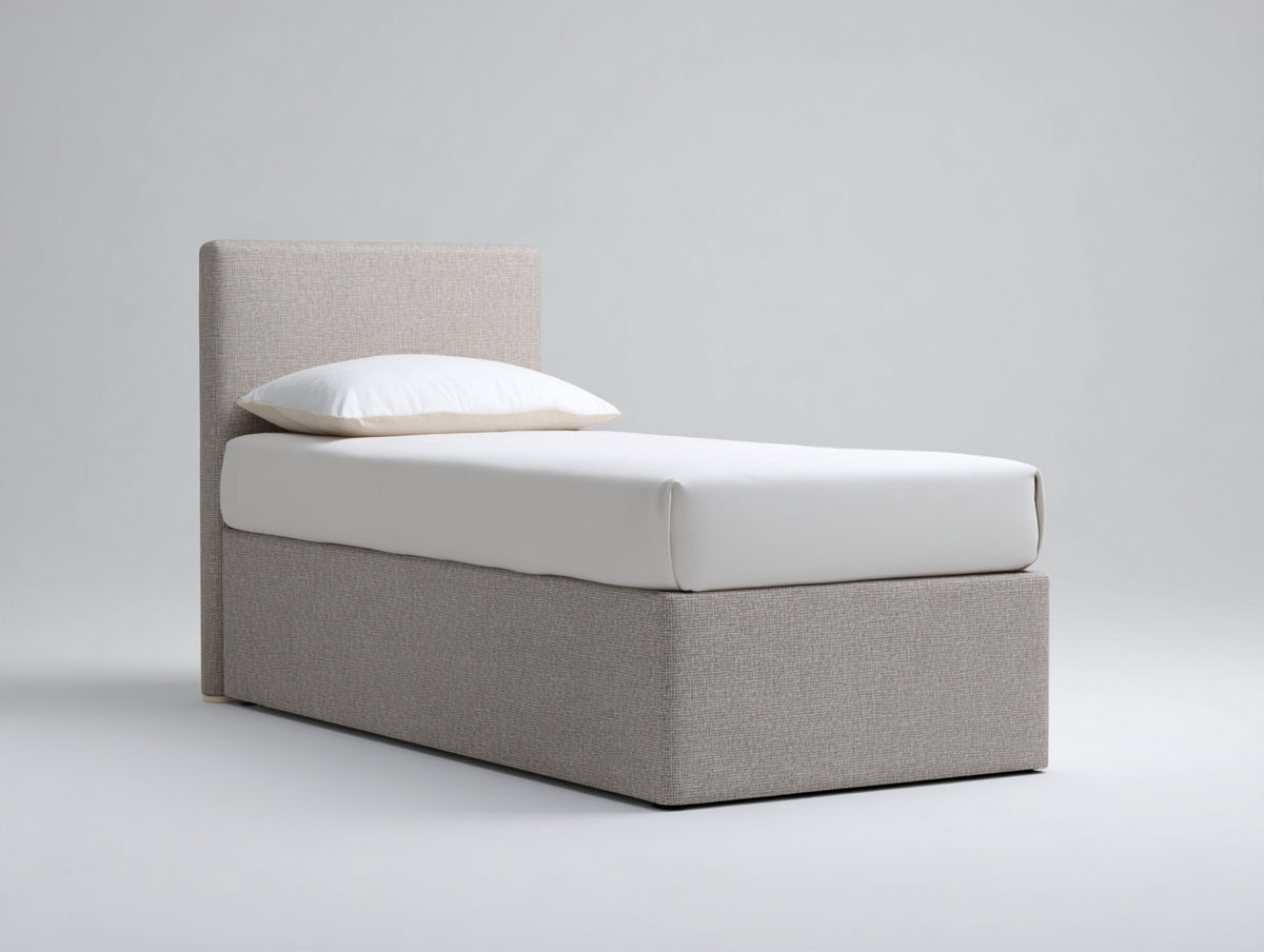 Letto singolo-Tessuto-200x90x100 cm-Beige chiaro-Stile moderno
