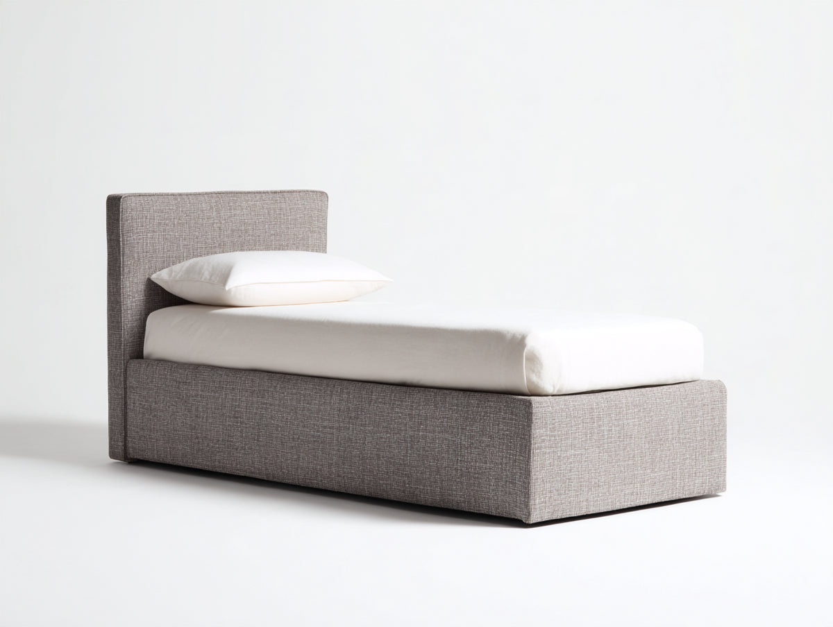 Letto singolo-Tessuto-200x90x100 cm-Beige-Stile moderno