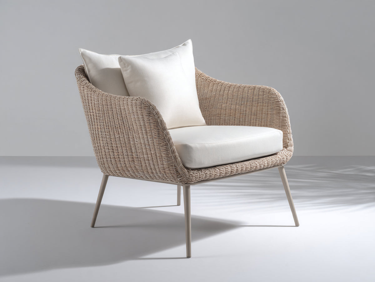 Poltrona da giardino-Rattan sintetico-Metallo-118x90x88 cm-Naturale-Beige-Stile moderno