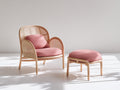 Poltrona da giardino-Rattan sintetico-Tessuto-82x78x88 cm-beige-rosa-stile moderno