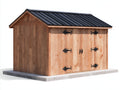 Casetta da giardino-Legno-Metallo-350x250x230 cm-Naturale-Nero-Stile rustico moderno