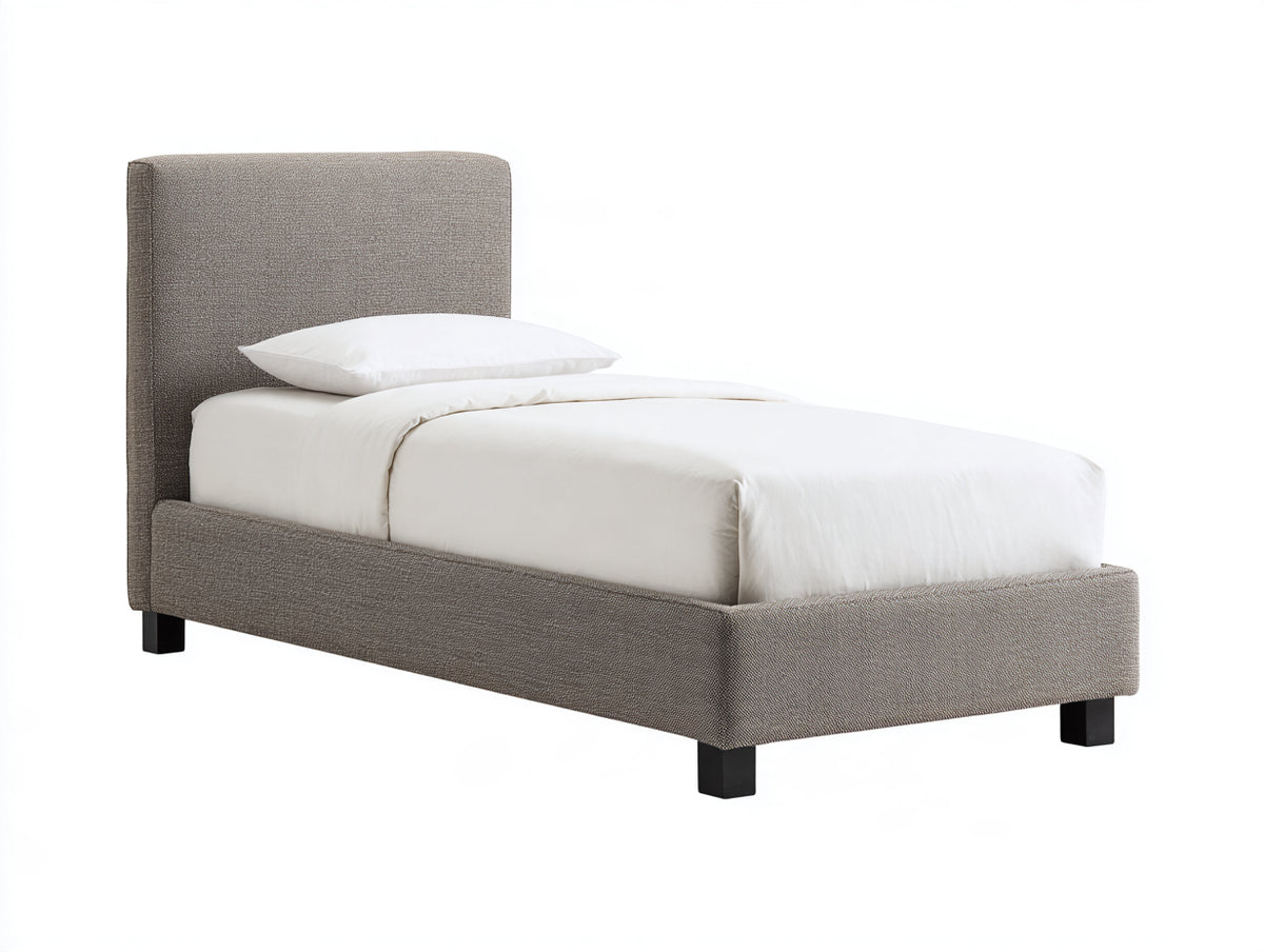 Letto singolo-Tessuto-Legno-210x100x105 cm-Beige-Design moderno