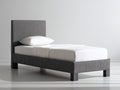 Letto singolo-Tessuto-200x90x100 cm-Grigio antracite-Stile moderno