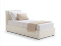 Letto singolo-Ecopelle-200x90x100 cm-Avorio-Stile moderno