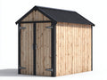 Casetta da giardino-Legno-Metallo-300x250x220 cm-Naturale-Nero-Stile rustico moderno