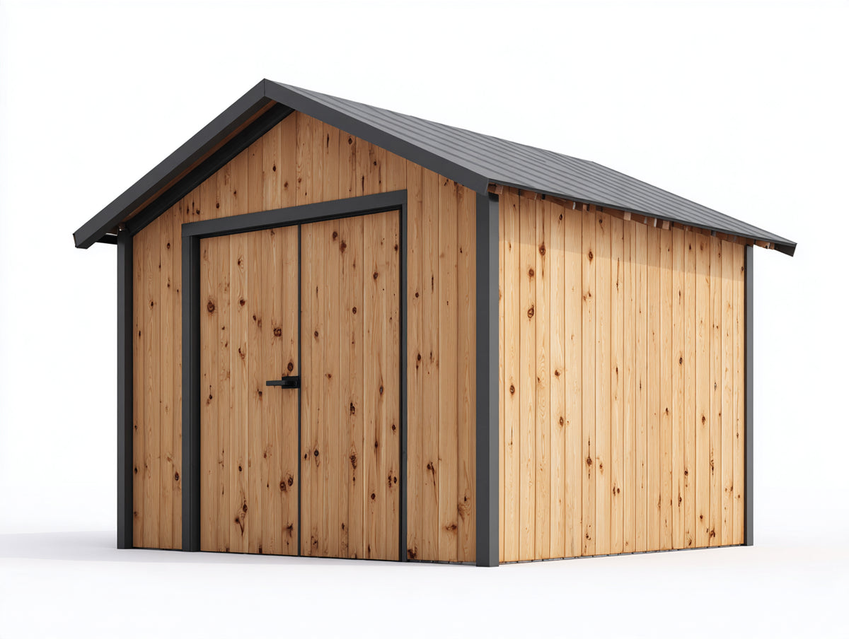 Casetta da giardino-Legno-300x250x220 cm-Naturale-Nordico moderno