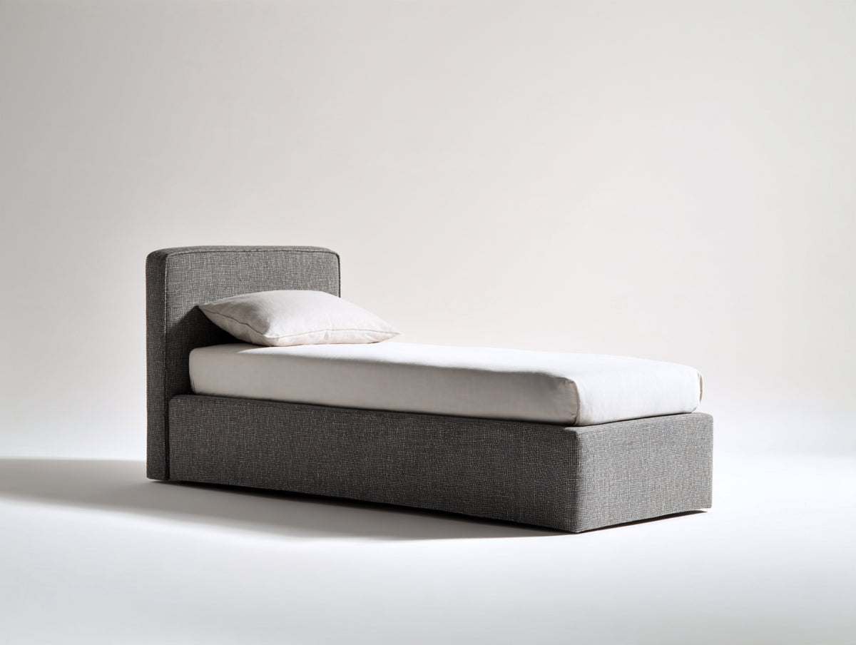 Letto singolo-Tessuto-200x90x100 cm-Grigio antracite-Stile moderno