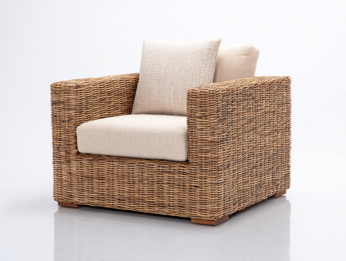 Poltrona da giardino-Rattan sintetico-Legno-105x95x85 cm-Naturale-Beige-Stile naturale moderno